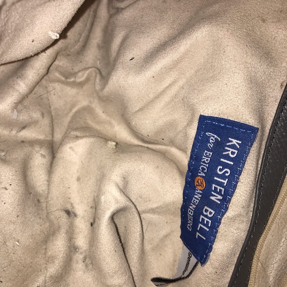 Gray leather shoulder purse - Picture 4 of 6